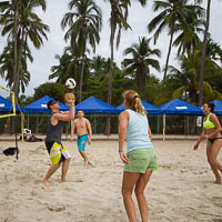 Not everyone can set a perfect ball with a coconut.