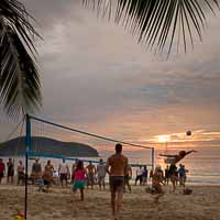 Tropical paradise, sunset, and good volleyball, who could ask for more.